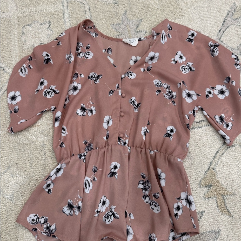 Sienna Sky Floral Blouse in Dusty Rose